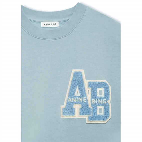 Anine Bing Miles Oversized Sweatshirt Letterman, Pastel Blue